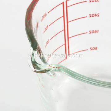 Conjunto de copo de medição de vidro com base de silicone